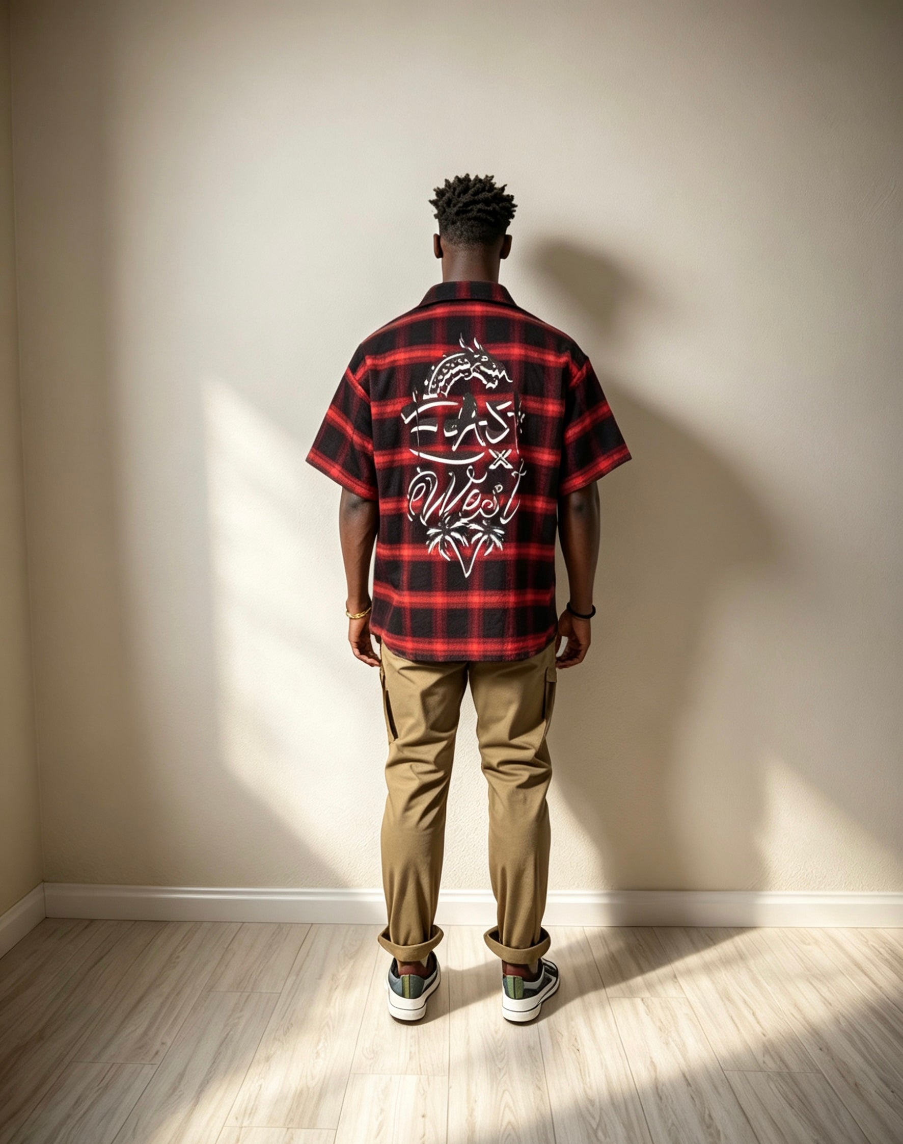 East West Collective premium short sleeve wrinkle free Bred chicano flannel