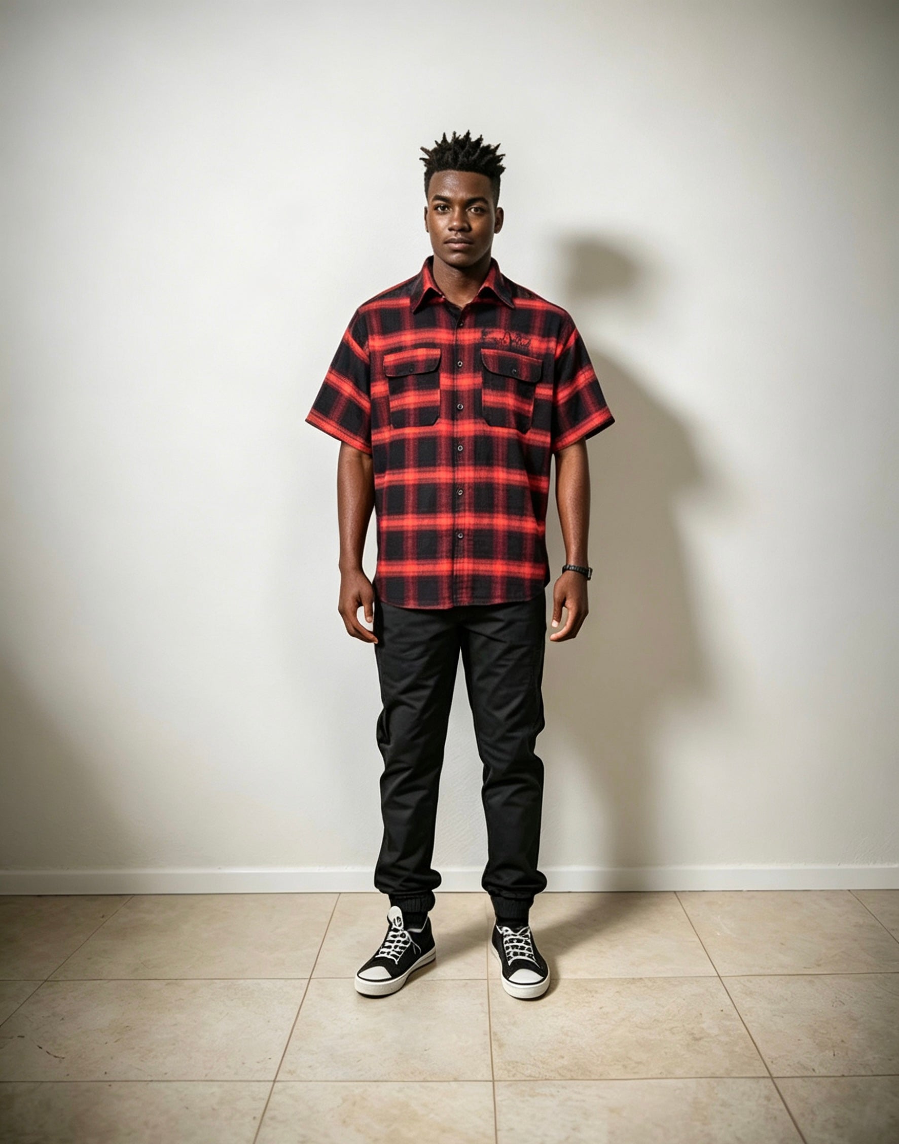East West Collective premium short sleeve wrinkle free Bred chicano flannel