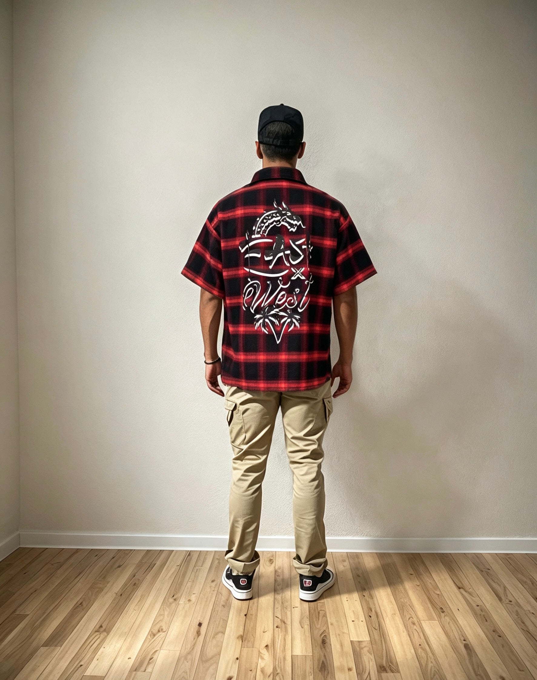 East West Collective premium short sleeve wrinkle free Bred chicano flannel
