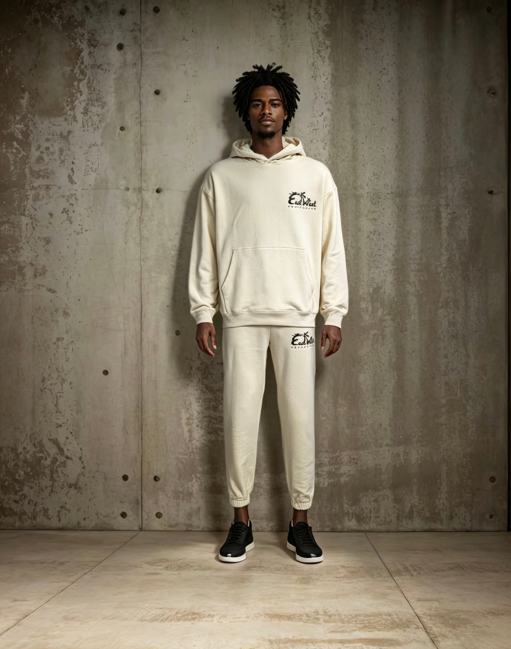 East West Collective Heavy Weight French Terry Cream Hoodie