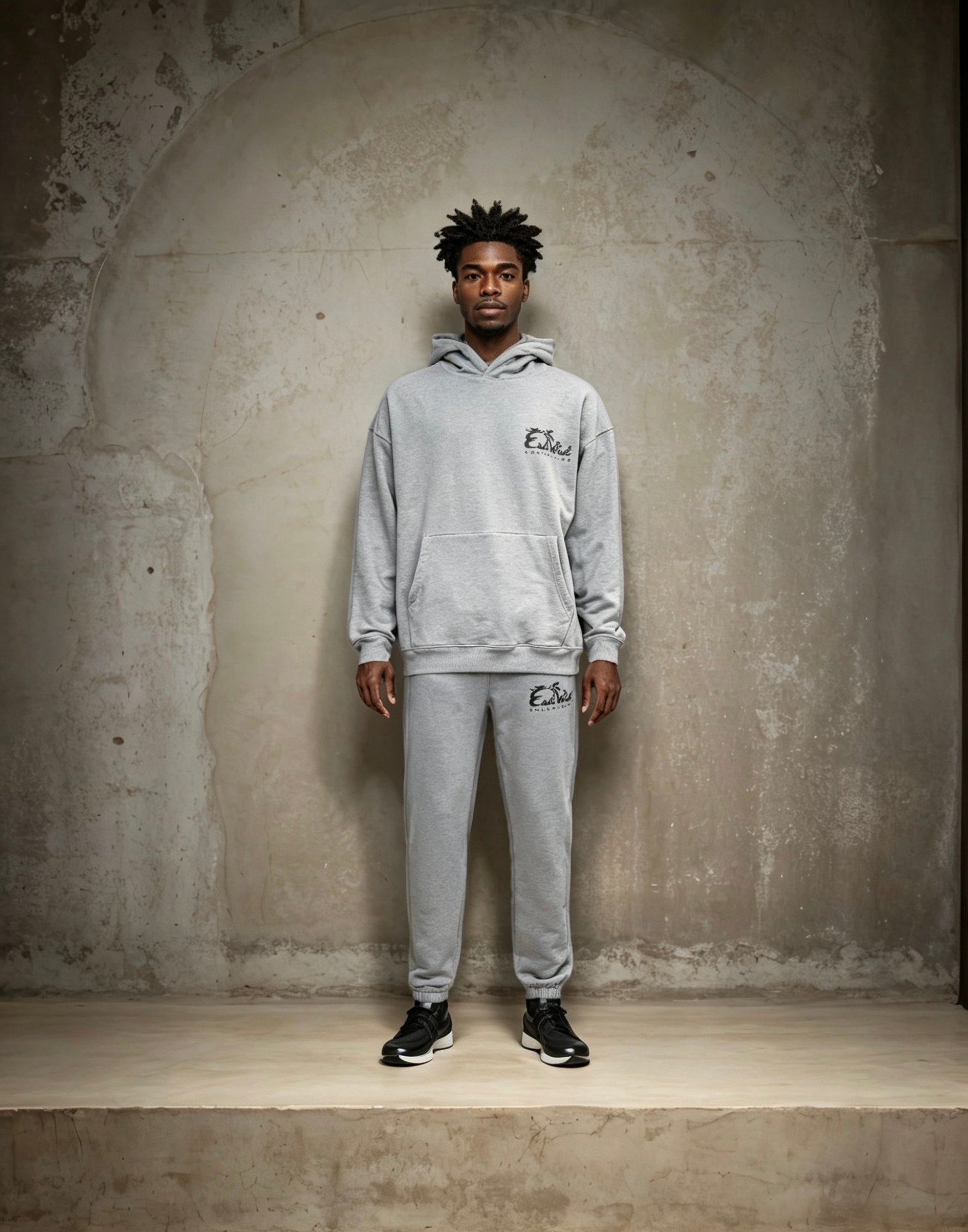 East West Collective Cool Grey Heavy Weight French Terry Hoodie
