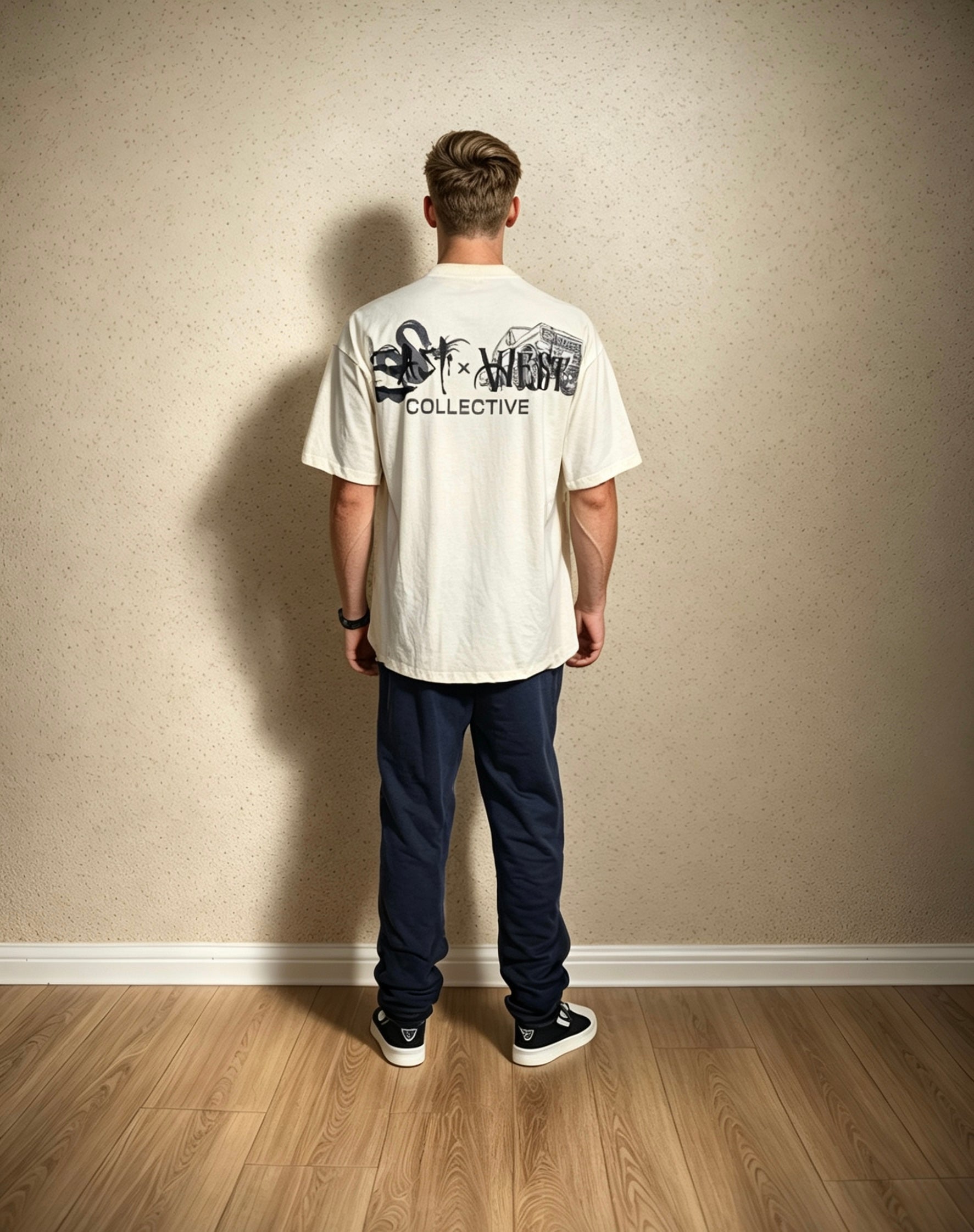 East West Collective premium heavy weight Cream cotton T-Shirt
