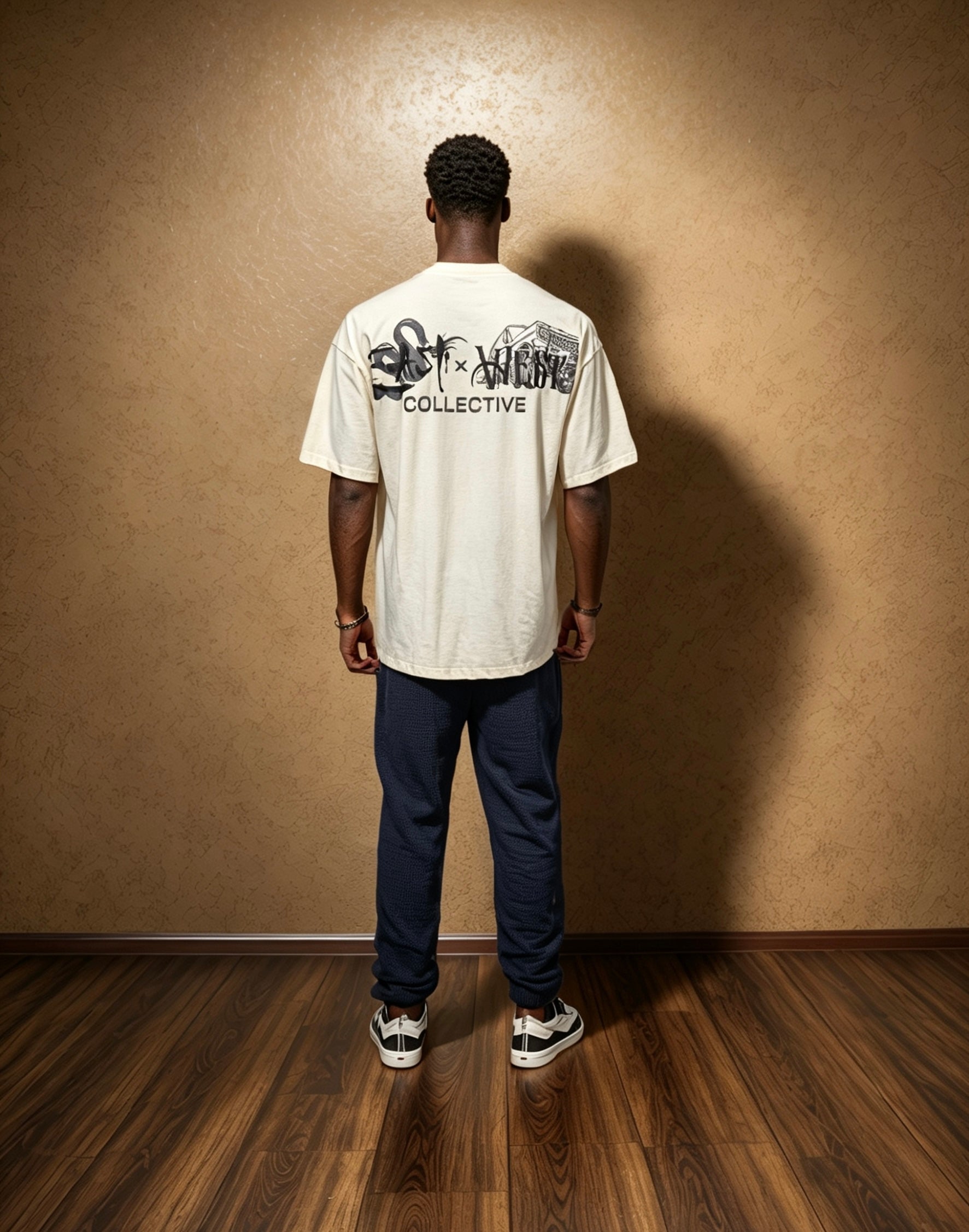 East West Collective premium heavy weight Cream cotton T-Shirt