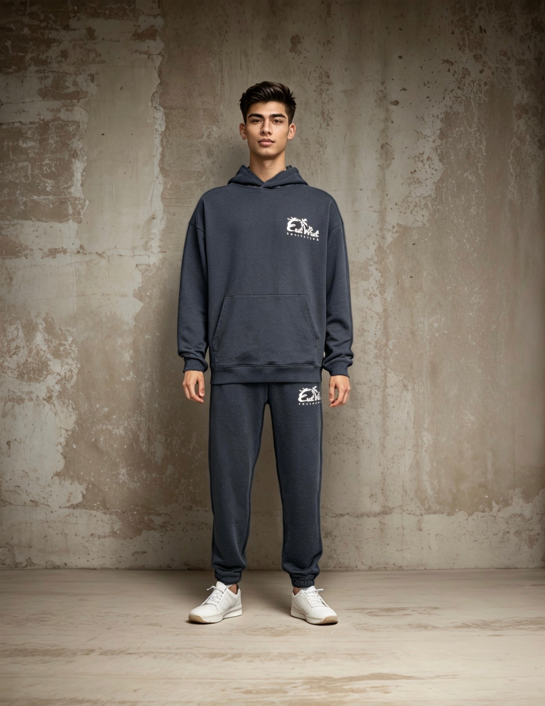 East West Collective Heavy Weight French Terry Jet Black Hoodie