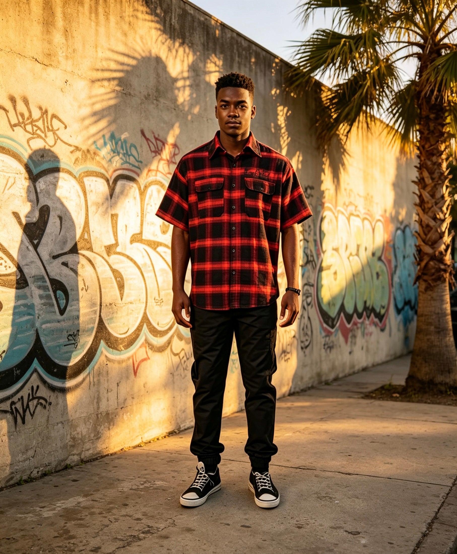 East West Collective premium short sleeve wrinkle free Bred chicano flannel