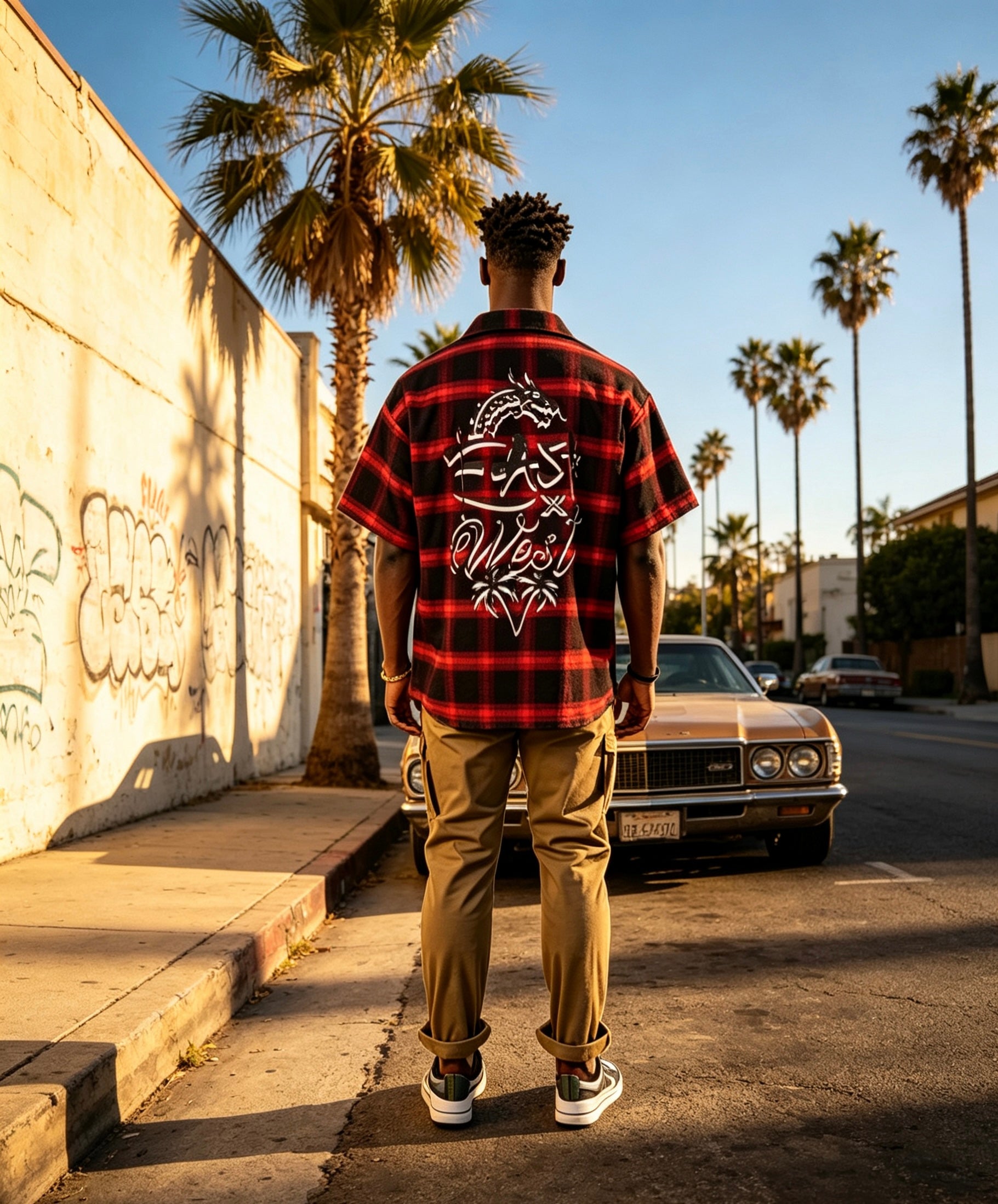 East West Collective premium short sleeve wrinkle free Bred chicano flannel