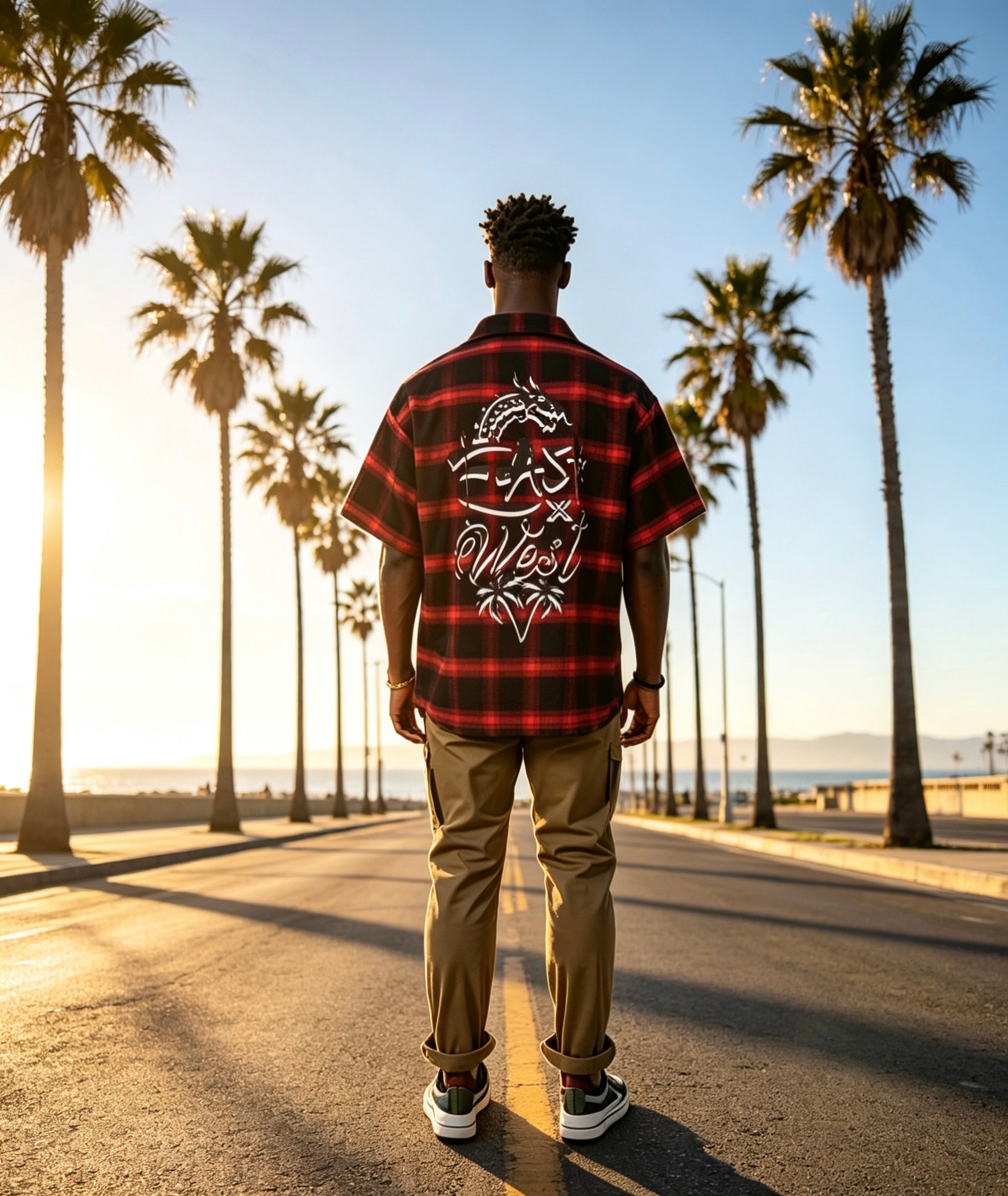 East West Collective premium short sleeve wrinkle free Bred chicano flannel