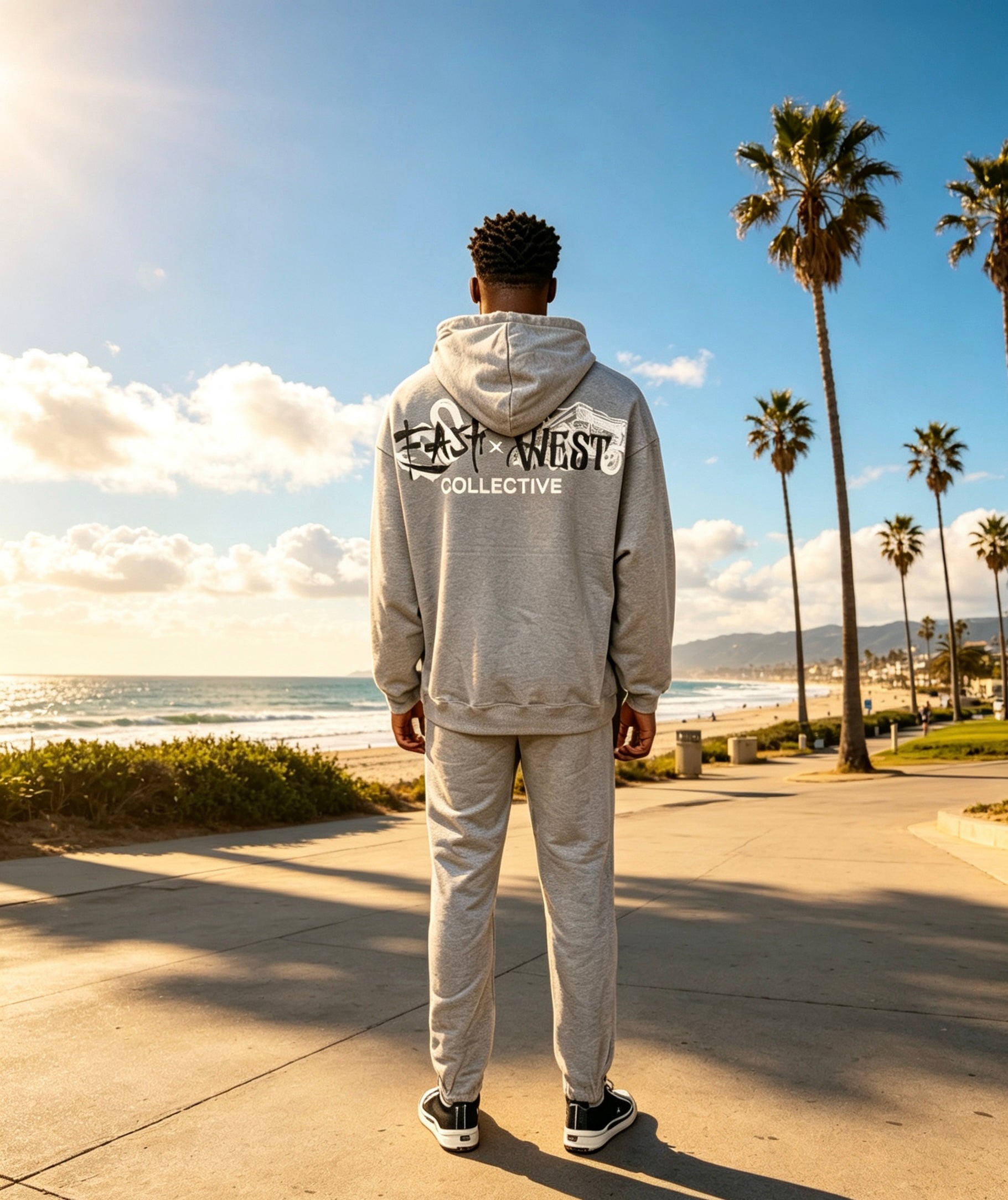 East West Collective Cool Grey Heavy Weight French Terry Hoodie