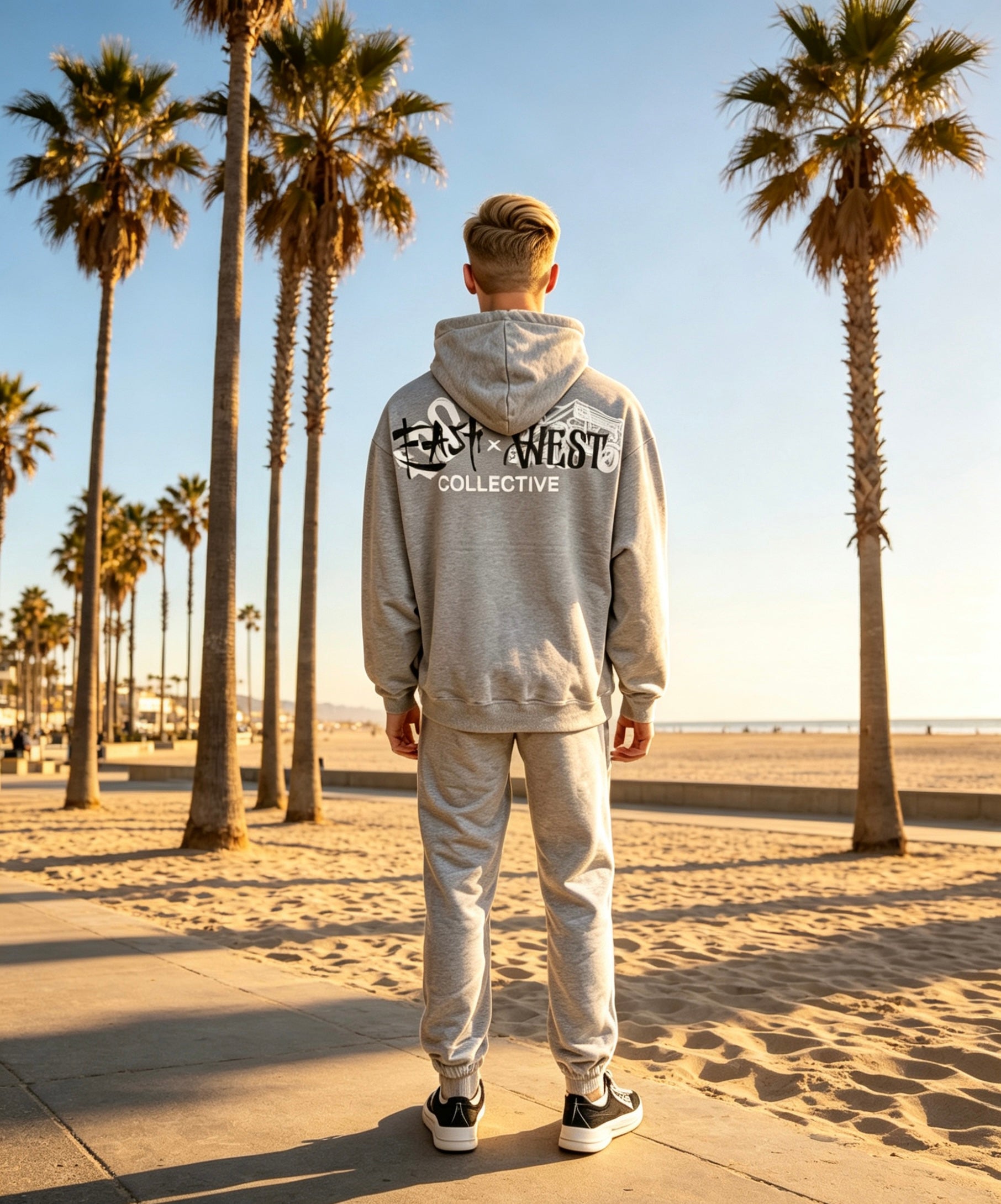 East West Collective Cool Grey Heavy Weight French Terry Hoodie
