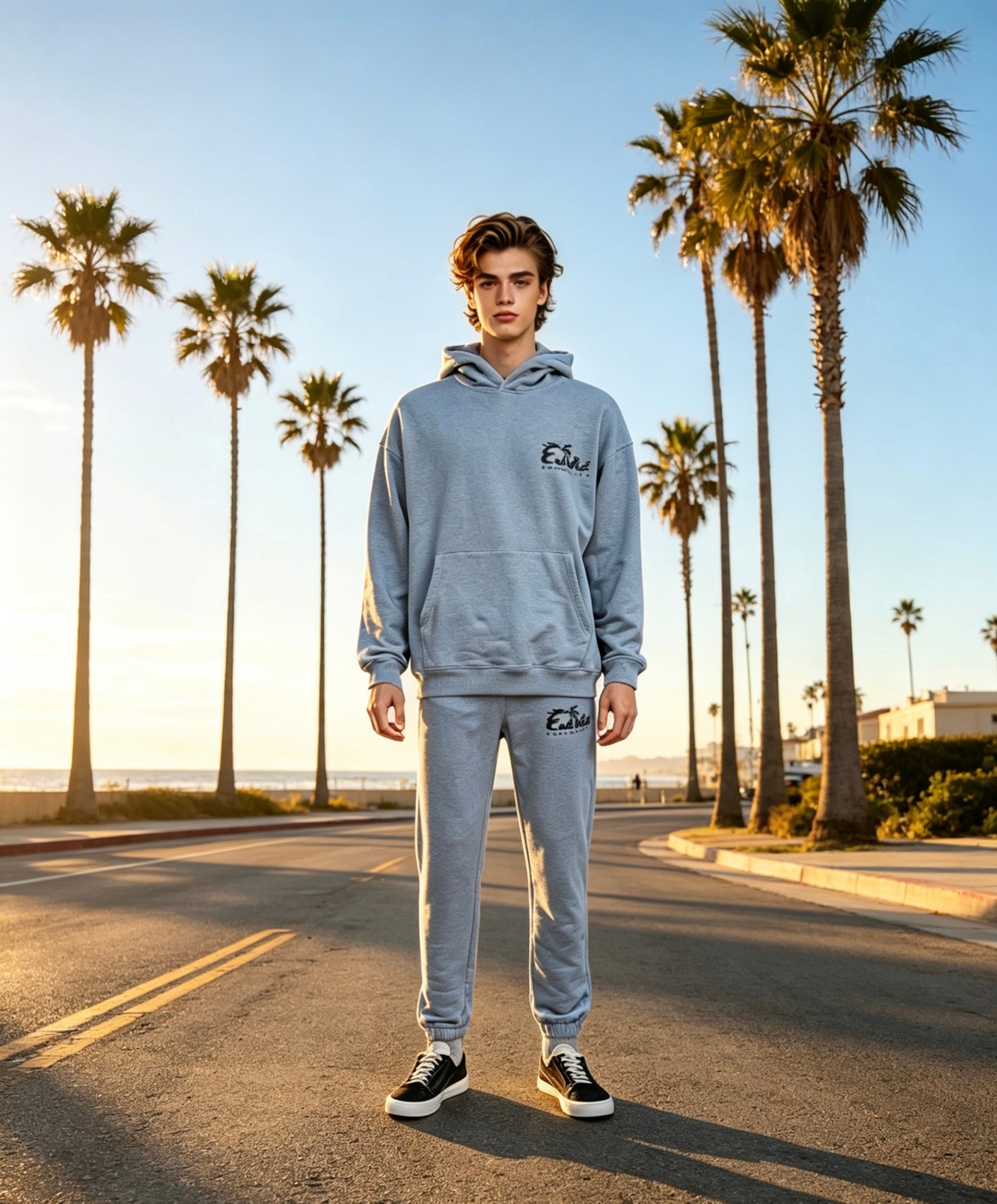 East West Collective Cool Grey Heavy Weight French Terry Hoodie