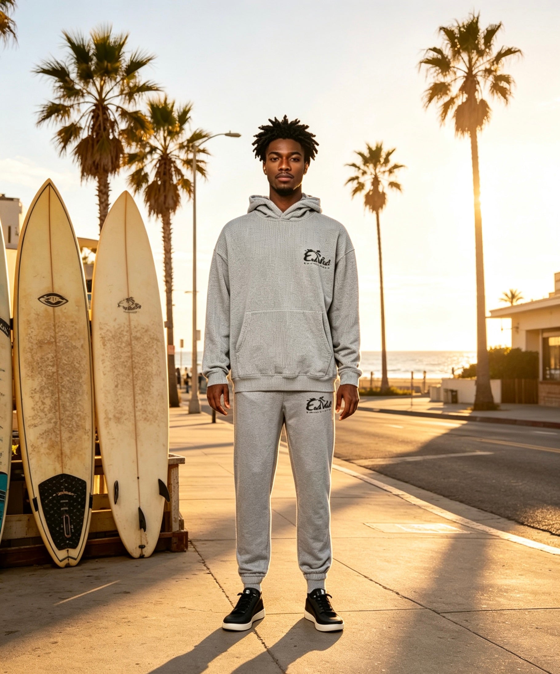 East West Collective Cool Grey Heavy Weight French Terry Hoodie