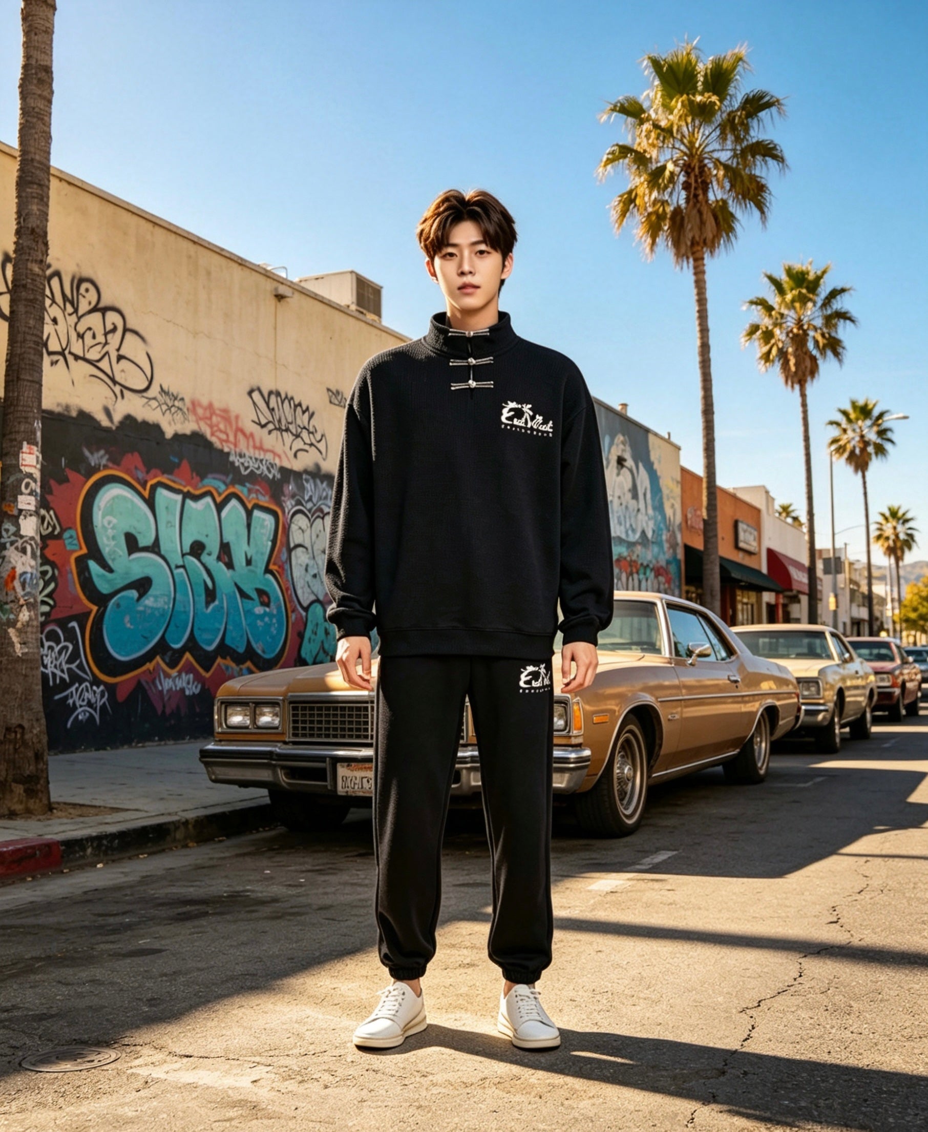 East West Collective Premium French Terry Chinese knot Pullover