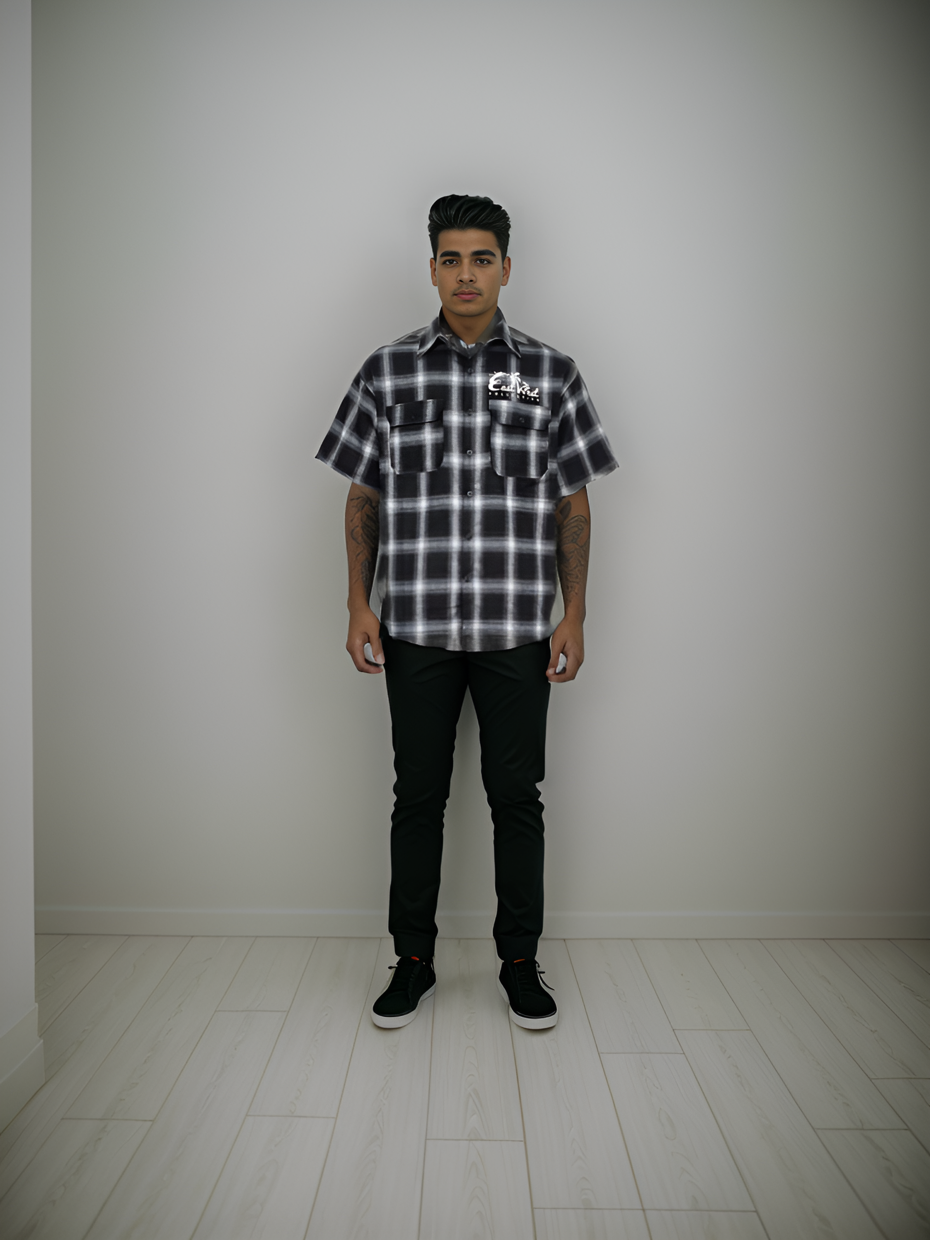 premium short sleeve wrinkle free chicano flannel Shirt