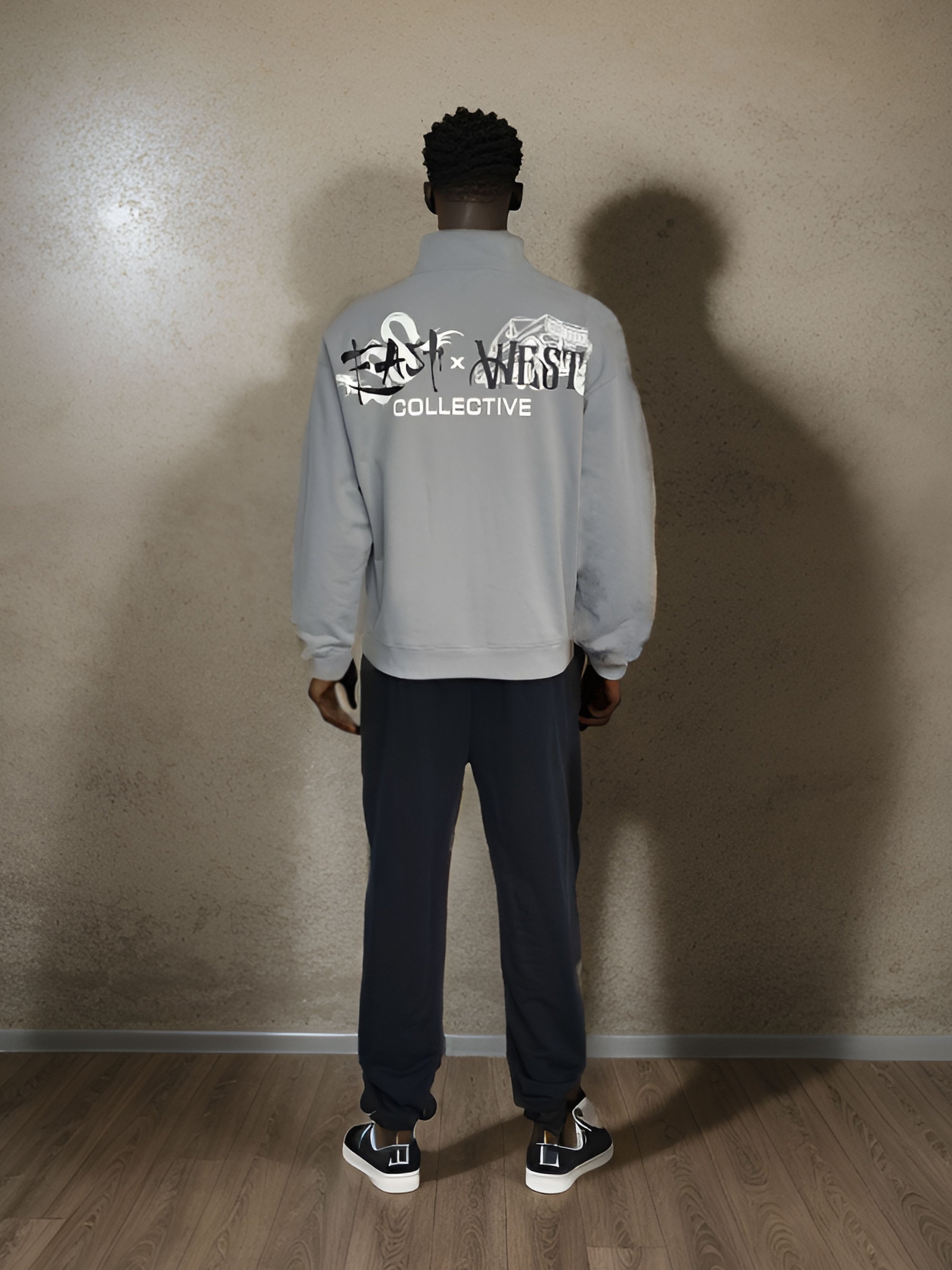 premium French terry quarter-zip sweater - East West Collective