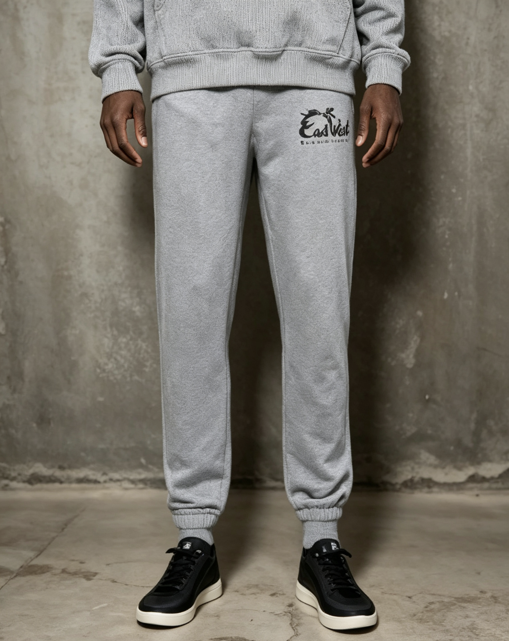 East West Collective Cool Grey Premium French Terry Sweat Pants