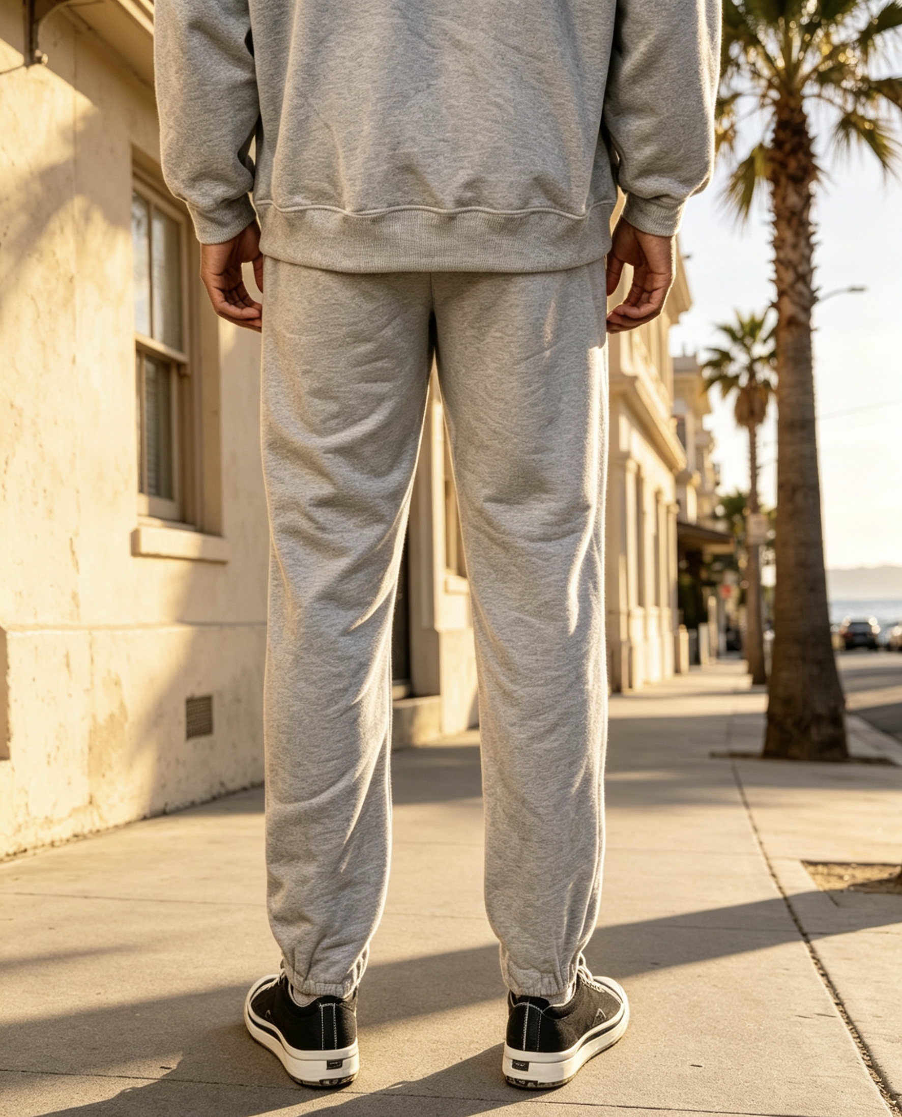 East West Collective Cool Grey Premium French Terry Sweat Pants