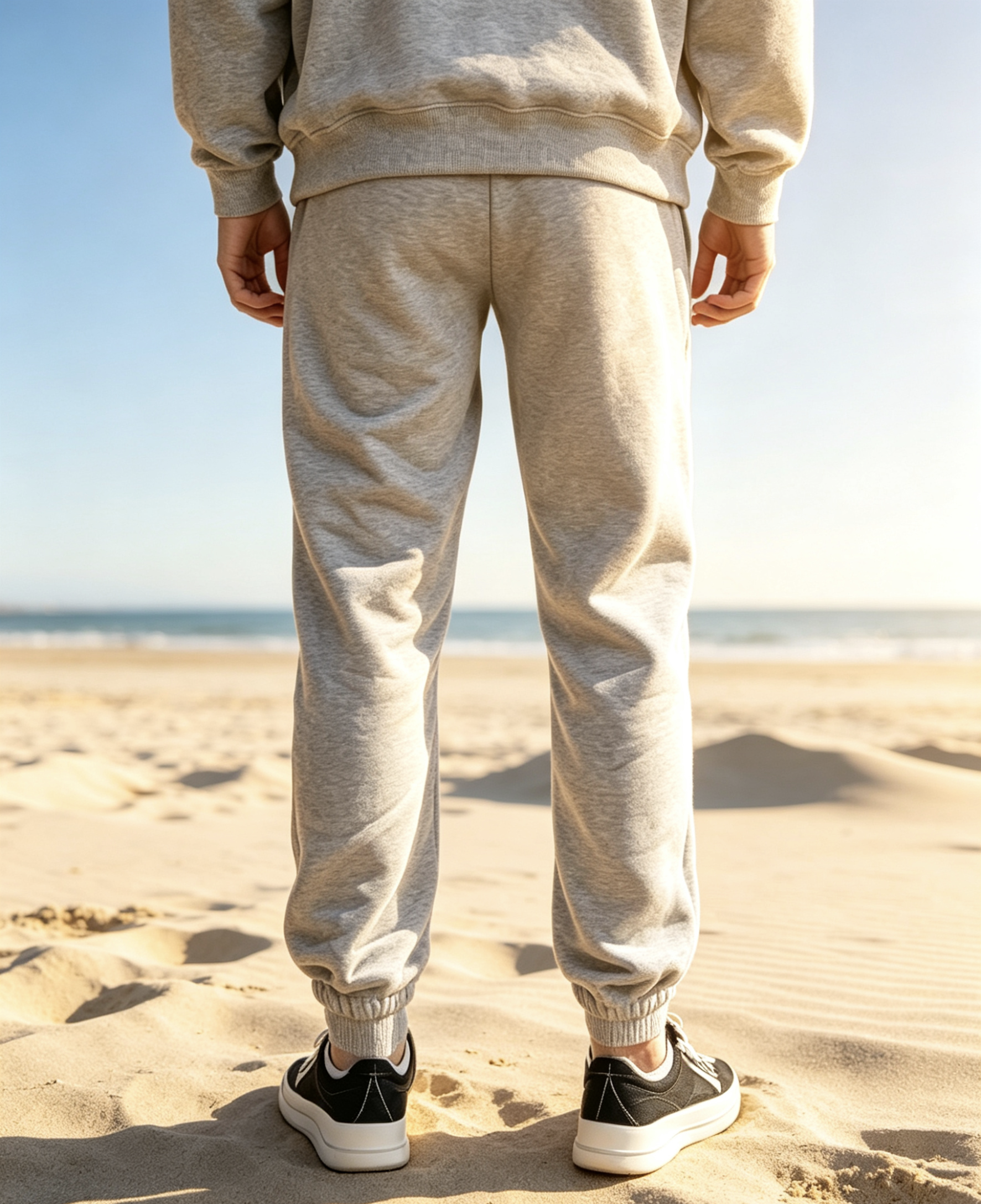 East West Collective Cool Grey Premium French Terry Sweat Pants