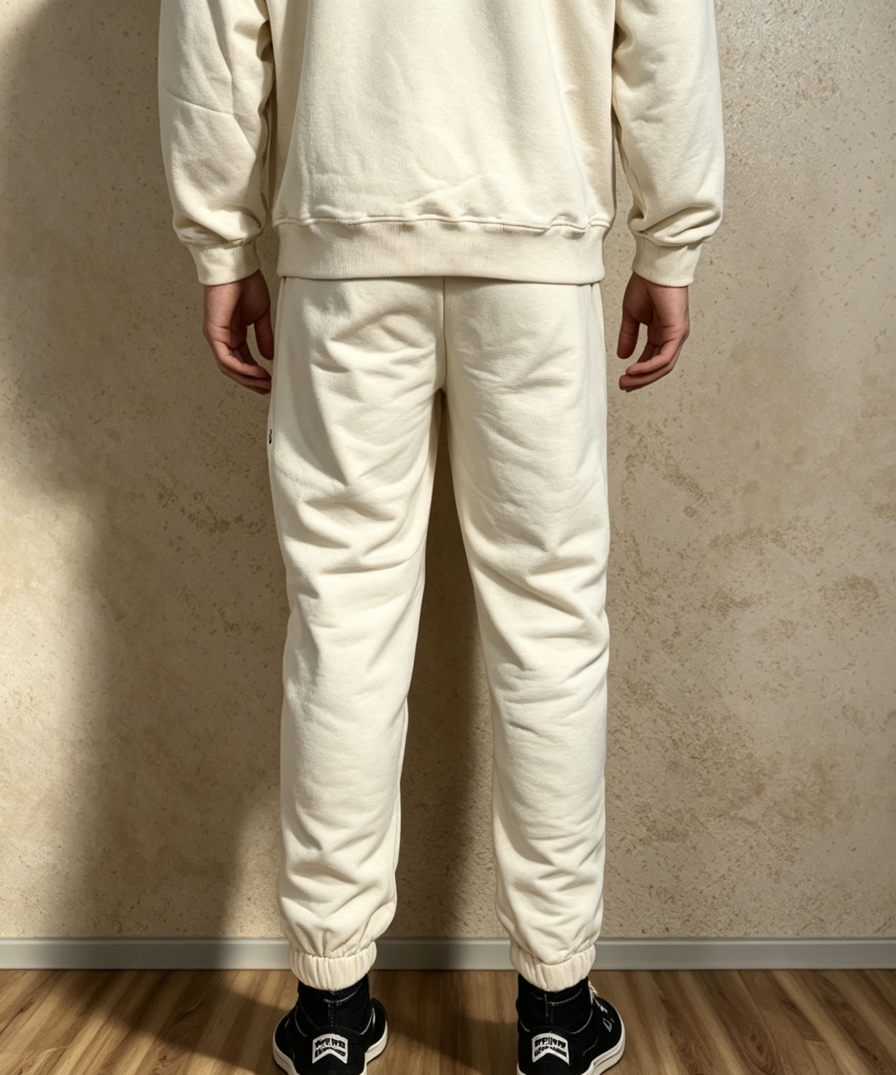 East West Collective Premium French Terry Cream Sweat Pants