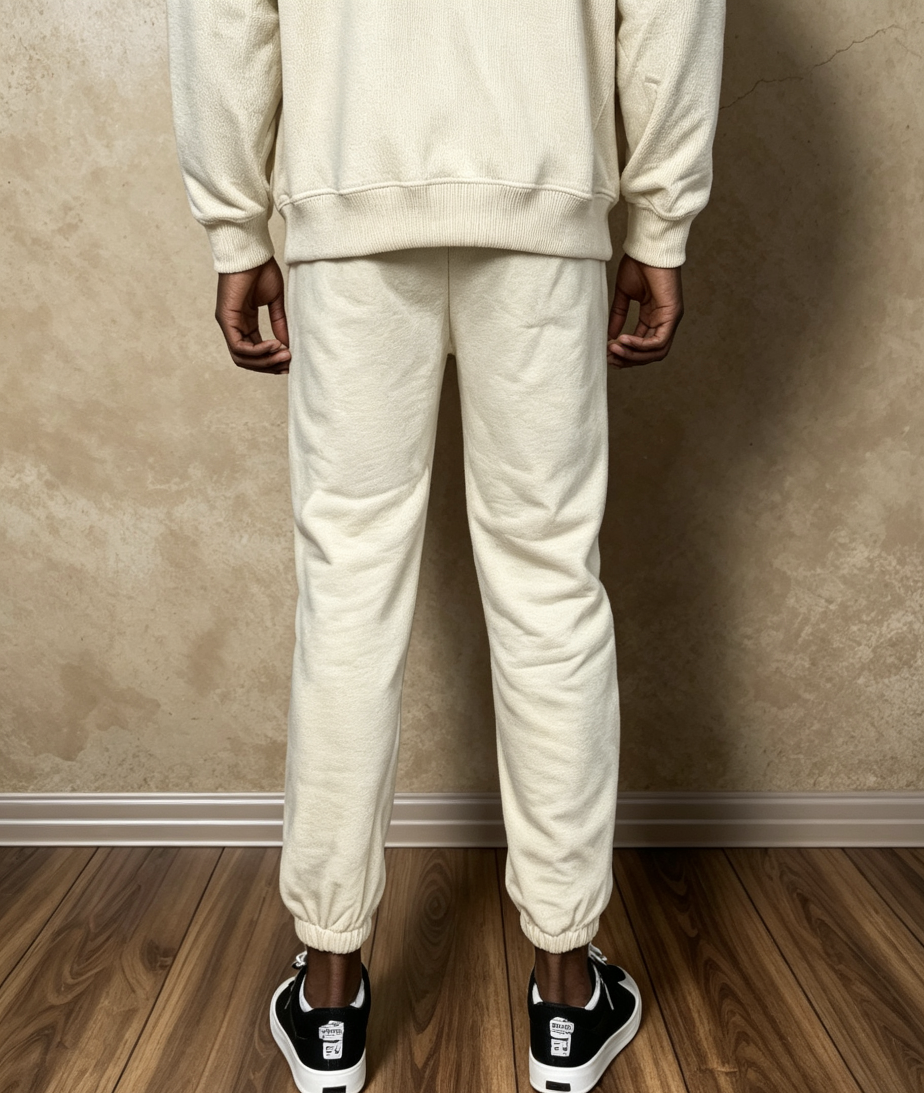 East West Collective Premium French Terry Cream Sweat Pants