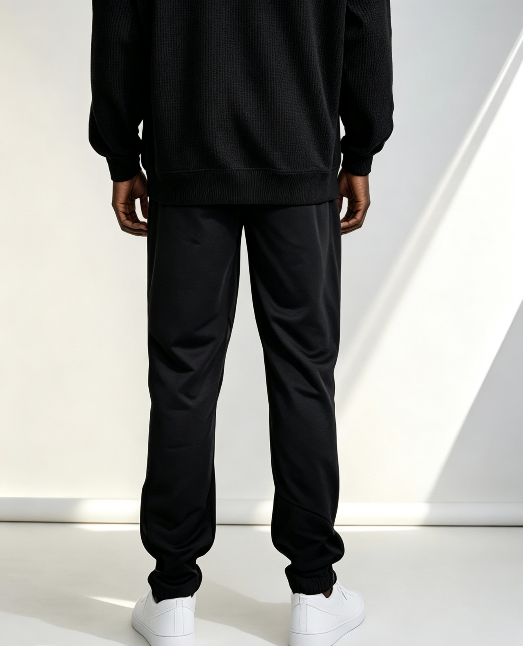 East West Collective Premium French Terry Jet Black Sweat Pants